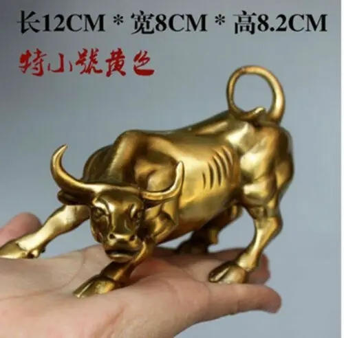 

Wall Street Brass Fierce Bull OX Statue-Brass