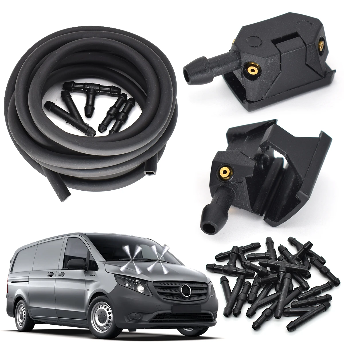 

Car Windscreen Washer Wiper Blade Water Spray Jets Nozzles For Mercedes Benz Vito 638 639 W638 W639 W447 Viano V-Class Sprinter