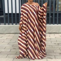 african dresses for women 2022 autumn dashiki stripe print robe long maxi dress muslim abaya ladies traditional africa clothing