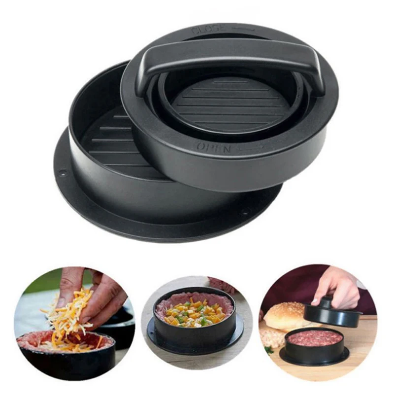 

Kitchen Food-Grade ABS Hamburger Meat Press Round Shape burger Press Beef Grill Patty Non-Stick Chef Cutlets Maker Mold Mould