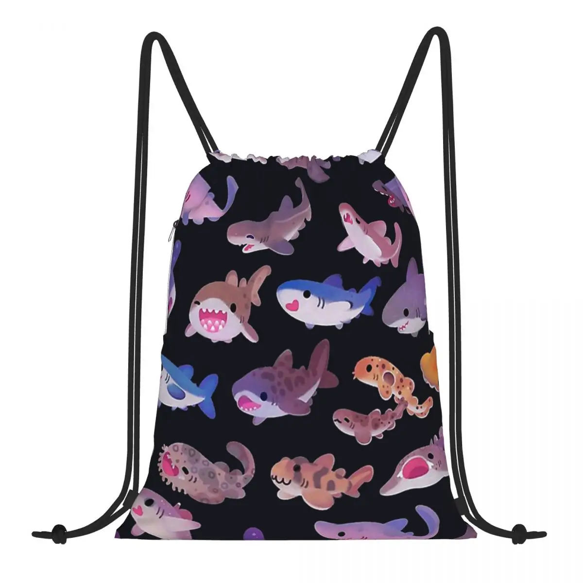 

Shark Day Ocean Animal Beach Animals Cute Bundle Pocket 2022 Large Capacity Foldable Travel Drawstring Backpacks Camping Bags