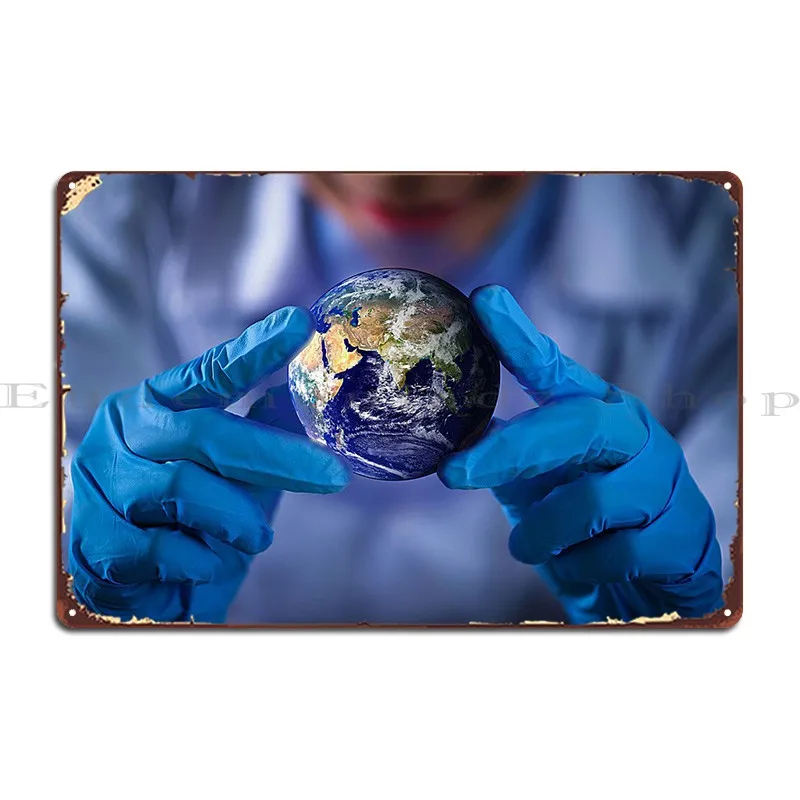 

In The Hands Of Mankind Metal Signs Rusty Home Garage Iron Classic Tin Sign Poster