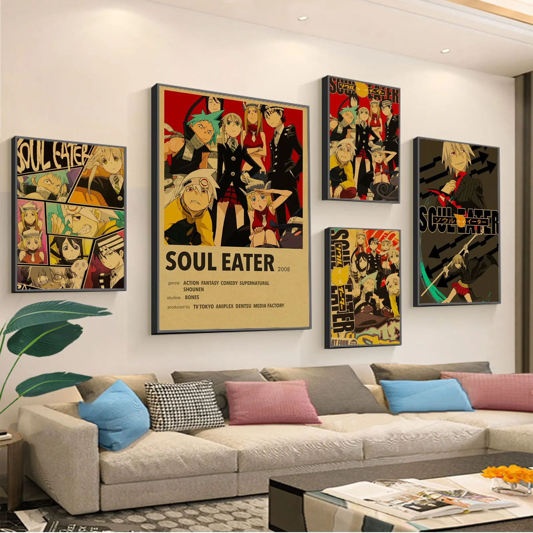 

Classic Anime Soul Eater Poster Vintage Kraft Paper Prints and Posters Art Painting For Fans' Home Room Decor Wall Stickers