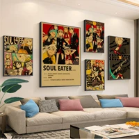classic anime soul eater poster vintage kraft paper prints and posters art painting for fans home room decor wall stickers