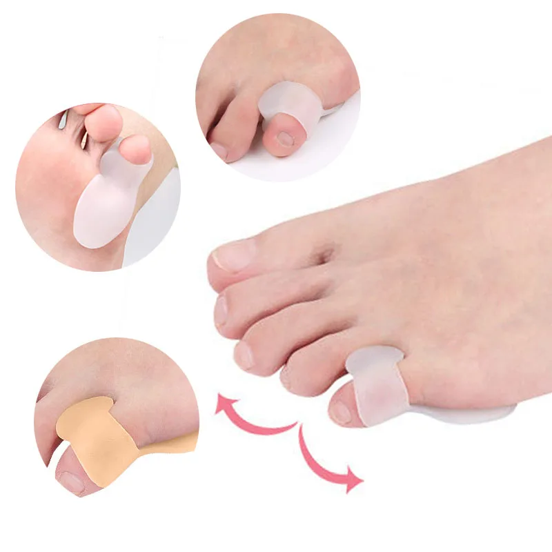 

6-1Pair Reusable Silicone Foot Finger Toe Separator Little Toe Thumb Valgus Protector Bunion Adjuster Guard Feet Care Protector