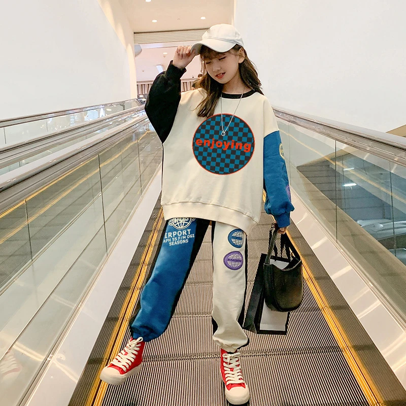 Большая детская одежда костюмы для девочек весна-осень 2022 Детские манжеты в