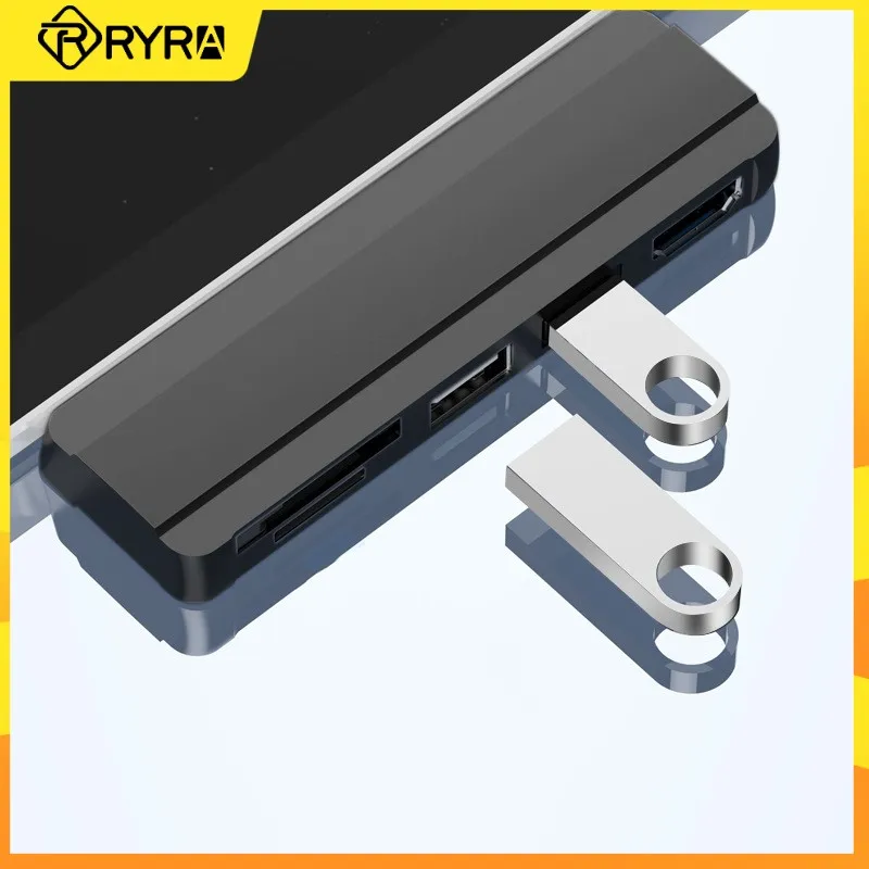 

Мультипорт RYRA с USB на USB 3,0, HDMI-совместимый адаптер, док-станция, 4K TF SD кардридер для MacBook Pro/Air