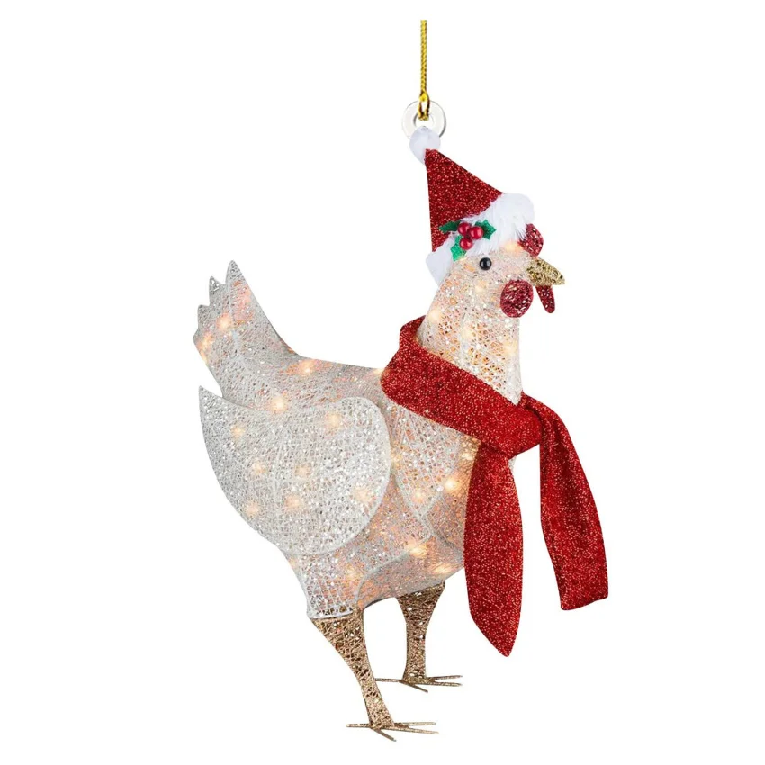 

Christmas Scarf Chicken Ornaments, 2021Christmas Tree Decorations Christmas Ornament Personalized Product for Family Scarf