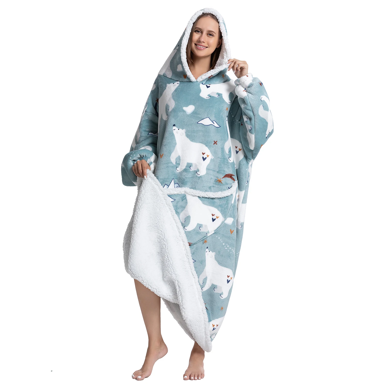 

Oversized Blanket Hoodie Oversized Hoodie Blanket Wearable Blanket With Pocket Big Hooded Sweatshirt Hoodie Blanket For Adults