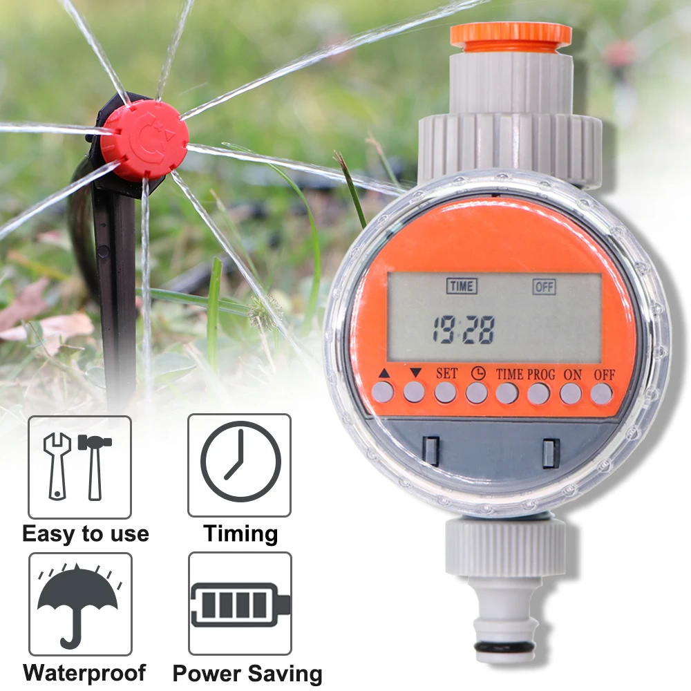 

Garden Ball Valve Watering Timer Automatic Watering Irrigation Controller LCD Display Electronic Outerdoor Indoor Sprinklers