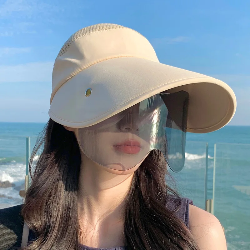

Women Summer Sunshade Hat Electric Bike Riding Large Brim Sun Protection Open Top Hat Face Covering Versatile Outdoor Sun Hat