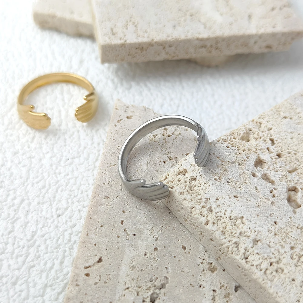 

Vintage Hug Rings For Women Silver Color Open Adjustable Electroplating Cuff Wedding Engagement Rings Jewelry Gift