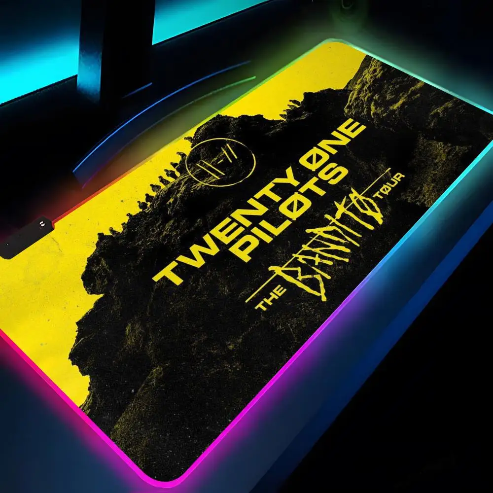 Коврик для мыши T-Twenty One Pilots подсветка Настольный коврик игровой аксессуары