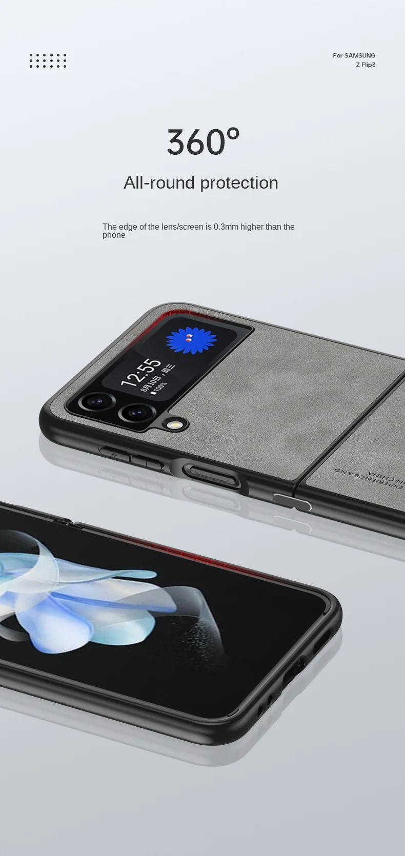 Для Samsung ZFlip 3 F711B чехол из искусственной кожи противоударная задняя крышка