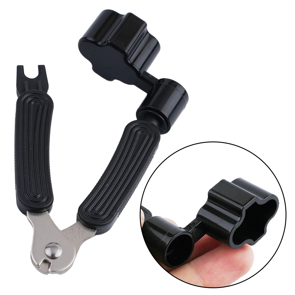 

1pc Guitar String Winder Cutter Pin Puller 3 In 1 Black/White/Gray/Orange 12*10*5.5cm Guitar Accessories For Banjos Mandolins