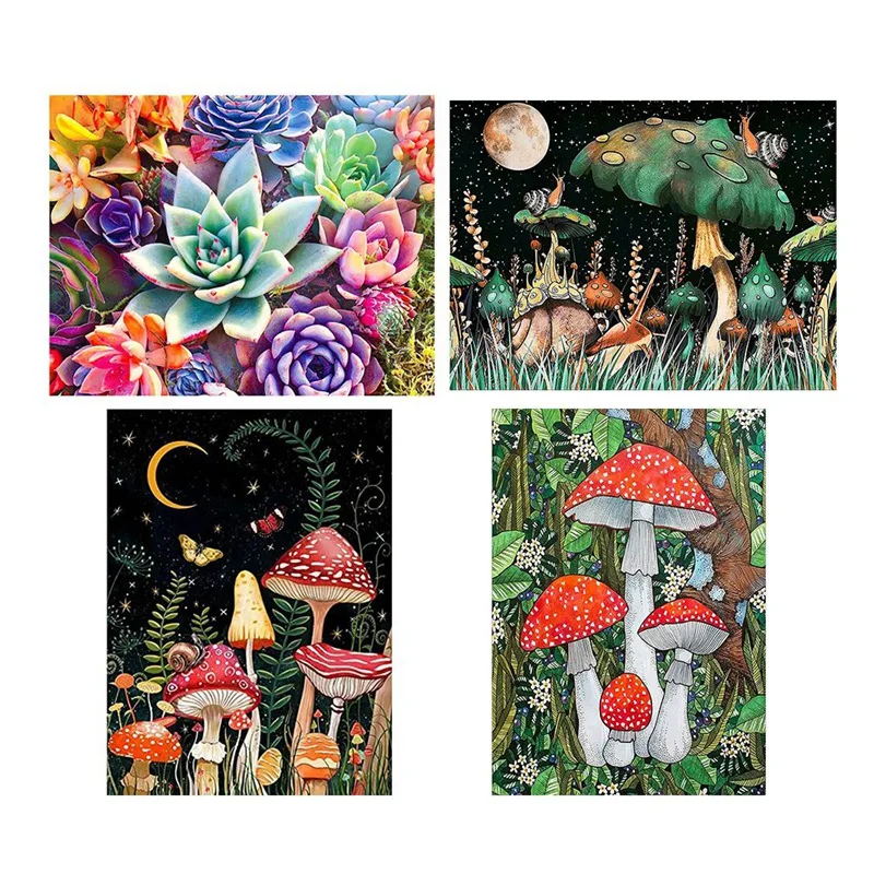 

Набор для алмазной живописи «сделай сам», набор из 4 шт., полное алмазное украшение «сделай сам», круглое искусство, идеально подходит для до...