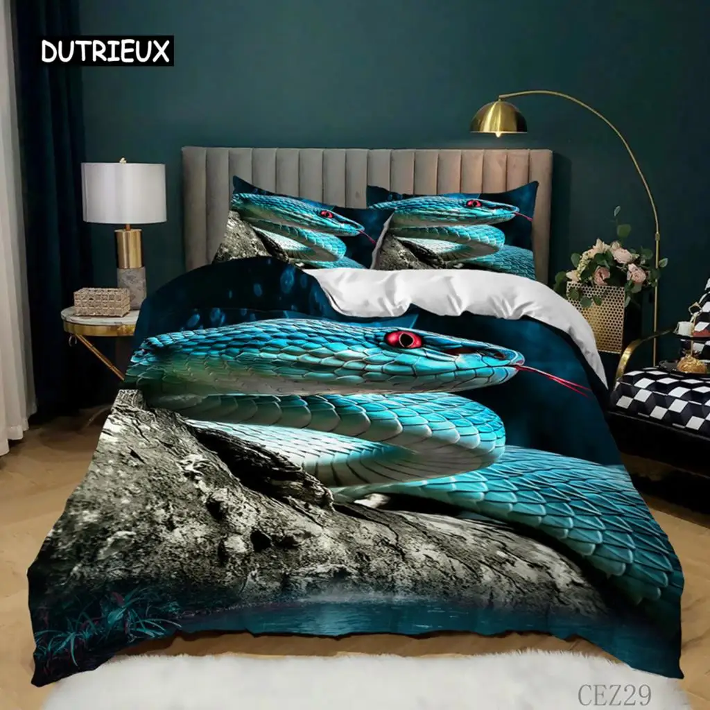 Комплект постельного белья из полиэстера с 3D змеей