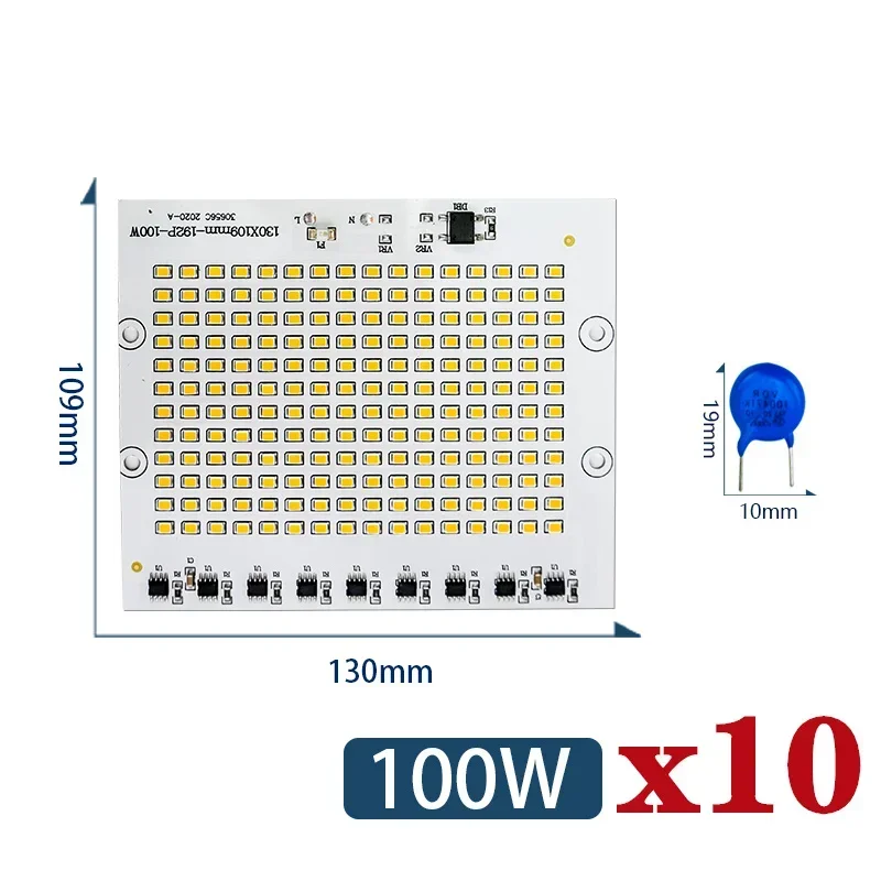 

10 шт./лот светодиодный чип 220 В 240 В 10 Вт 20 Вт 30 Вт 50 Вт 100 Вт светодиодные бусины SMD 2835 Smart IC светодиодная лампа для прожектора DIY наружного освещения