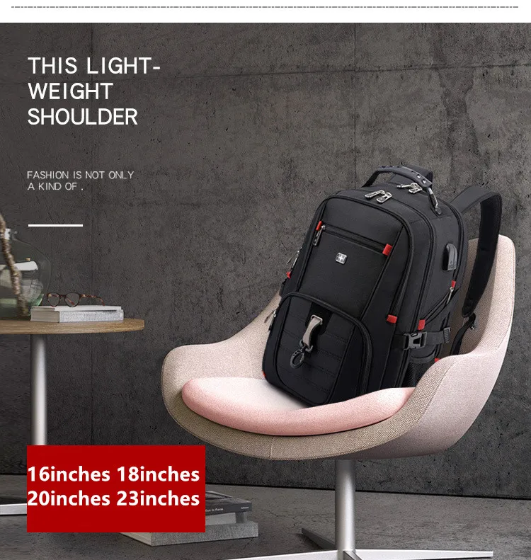 Фото 2025 Plecak Bag Мужской Mochila USB-зарядка Противоугонный рюкзак Путешествия Rugzak 16 18 20 23 дюймов Ноутбук Мужской Водонепроницаемый Antirrobo №1
