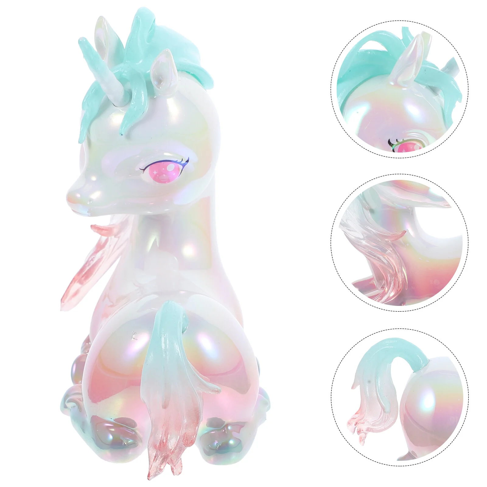 

Unicorn Statue Desktop Adorn Indoor Decor Resin Craft Figurine Ornament Terrarium Decorations Toy Office Mini
