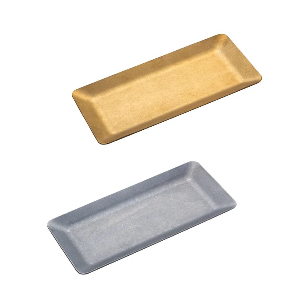 

2Pcs Hotel Towels Holder Snack Plate Sushi Serving Tray Rectangular Plate for Storage Restaurant Display