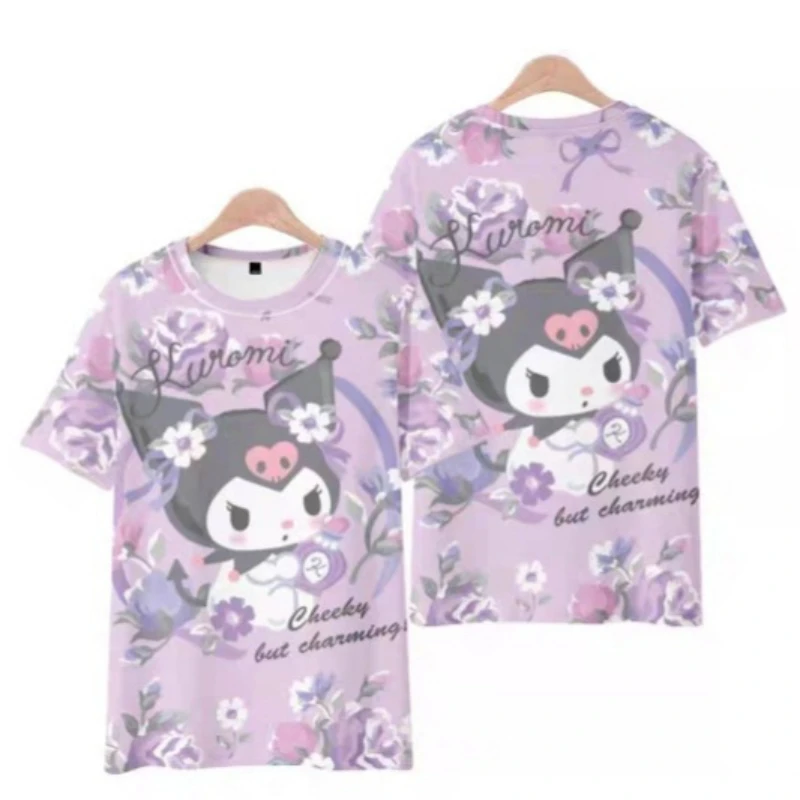 Детская Футболка Kuromi Для Девочек С 3d Цифровым Принтом Дышащий Модный Летний Топ