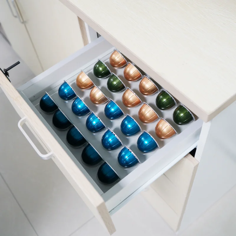 

Coffee Capsule Storage Tray Drawer Insert Organizer Holds 25 Pods Compatible with Nespresso Vertuo Vertuoline Pods Organizadores