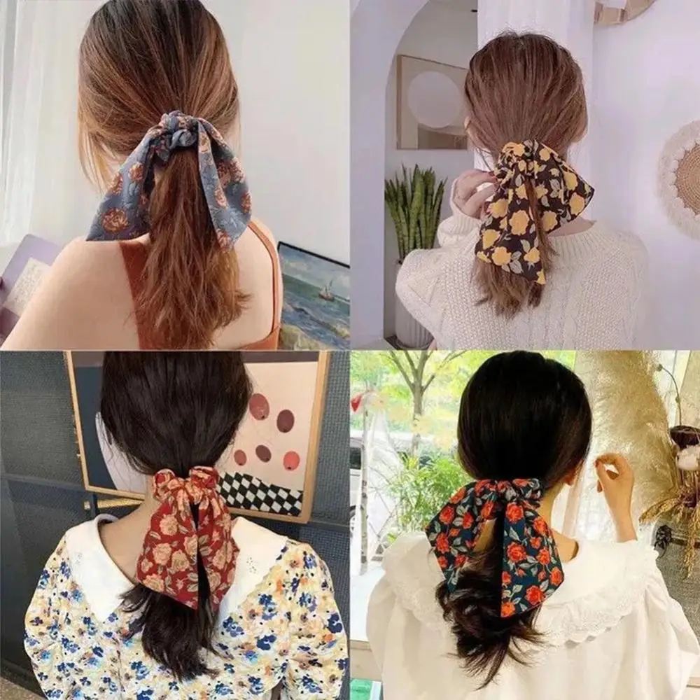 

2 шт., женские резинки для волос с цветочным принтом