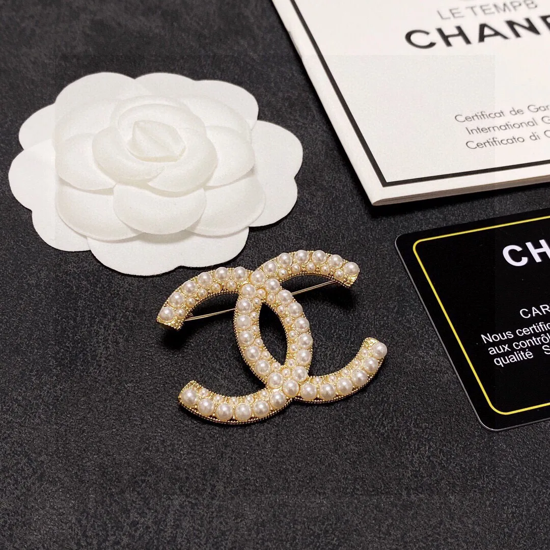 Модная женская брошь Chanel нестандартные складные круглые металлические булавки