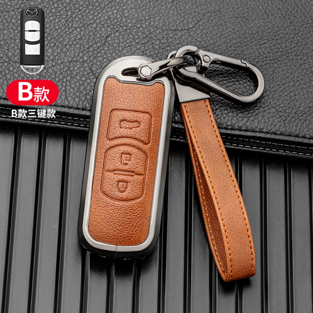 

Leather Car Remote Key Fob Cover Case Holder for Mazda 2 3 6 Atenza Axela Demio CX-5 CX5 CX-3 CX7 CX-9 2015 2016 2017 2018 2019