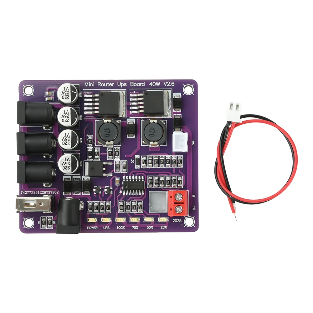 

Модуль источника бесперебойного питания 40 Вт для мини-роутера, плата ИБП, плата зарядки аккумуляторов, 4-канальный выход