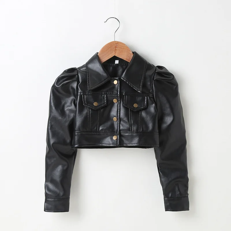 

Kids Girls Leatherr Jacket Children's Clothing Fashion Casual Girls Outerwear Baby Girl PU Jackets Suitable for 2-6 Years Old