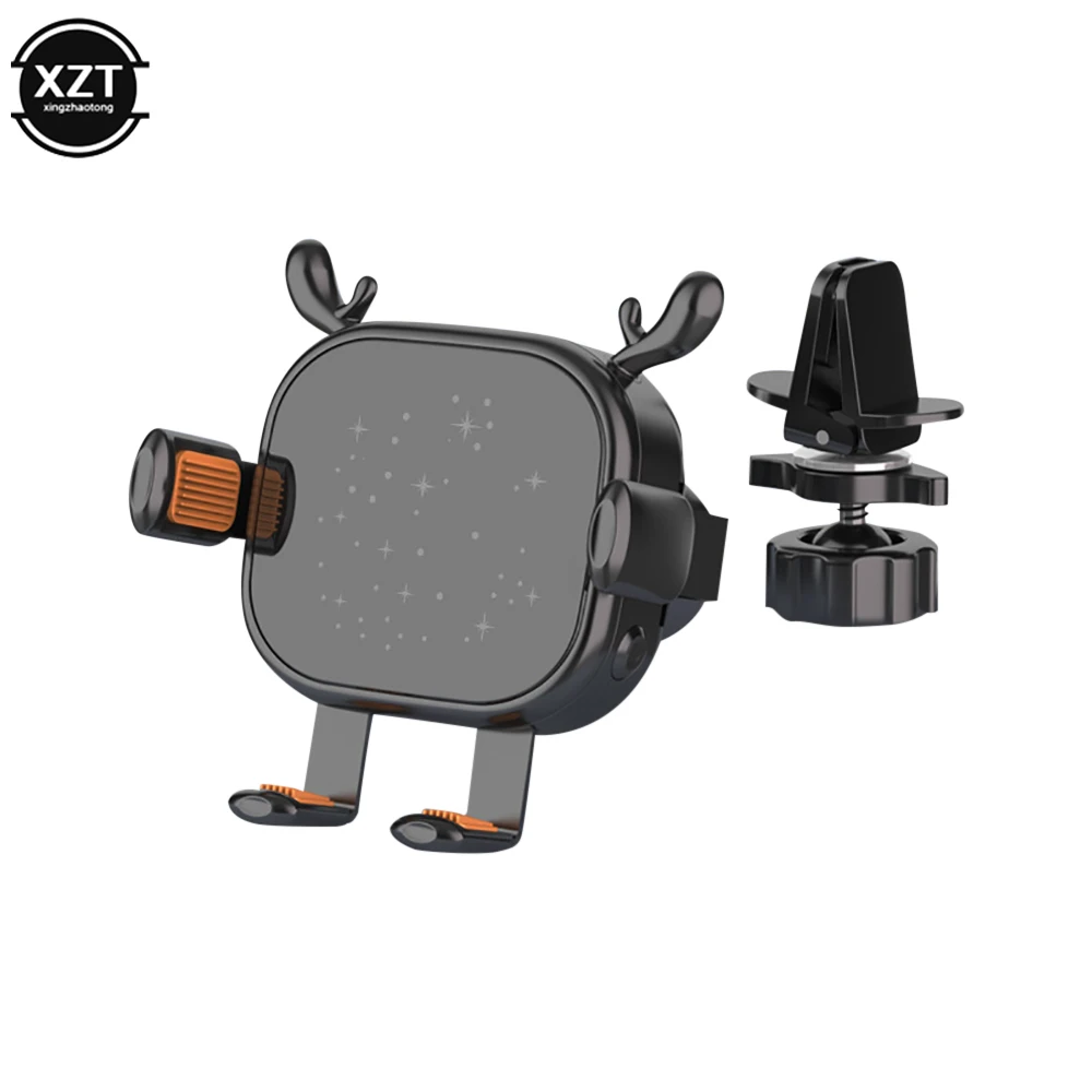 

1Pcs Universal Car Phone Holder Cartoon Silicone Cute Pet Car Wireless Charging Phone Holder Quick Charging Atmosphere Light