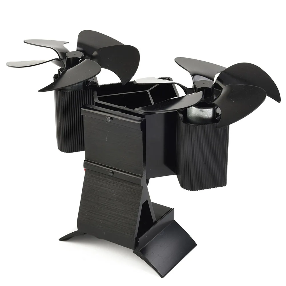 

Accessories Stove Fan Fireplace Fan 225*140*110mm Double Head Energy Saving Silent Operation Unpowered Operation