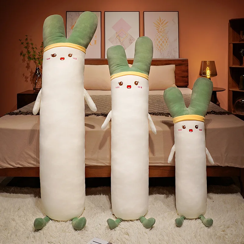 

90-140CM Kawaii Creative ins Green Onion Plush Toy Pillow Soft Sofa Cushion Cute Baby Girlfriend Birthday Valentine's Day Gift