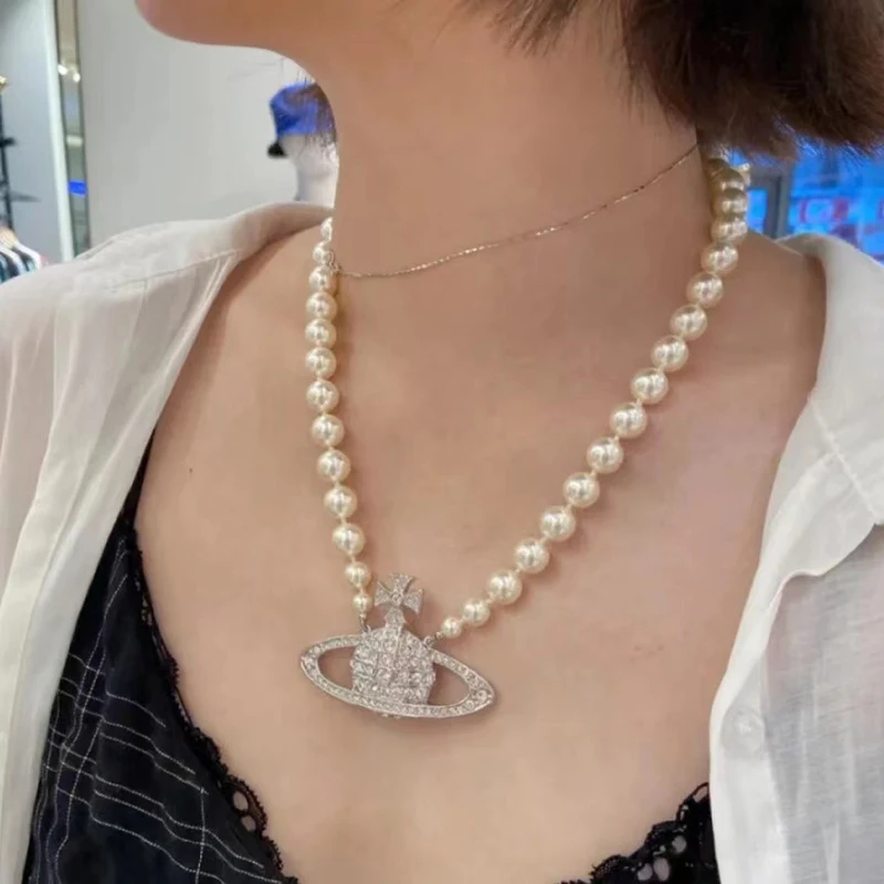 

Женское ожерелье с подвеской «Сатурн», с большим жемчугом