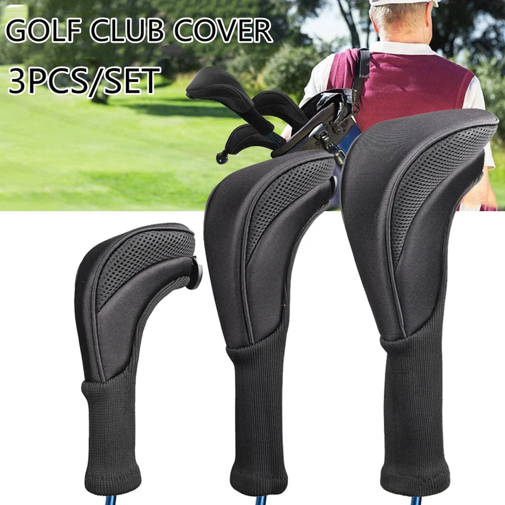 High Quality 3PCS Golf Club Head Covers Set Driver 1 3 5 Fairway Woods Headcover Long Neck Headcovers For Golf Club 2022 New