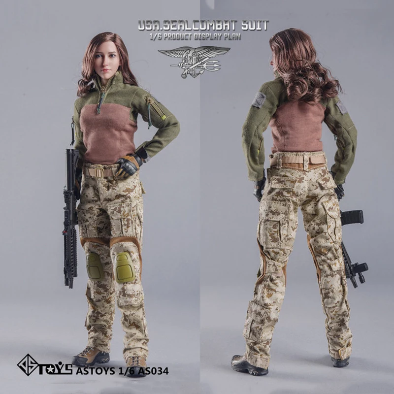 

ASTOYS AS034 1/6th Female Soldier U.S. Navy Combat Uniform Suit Model Fit 12" Action Figure Body Dolls