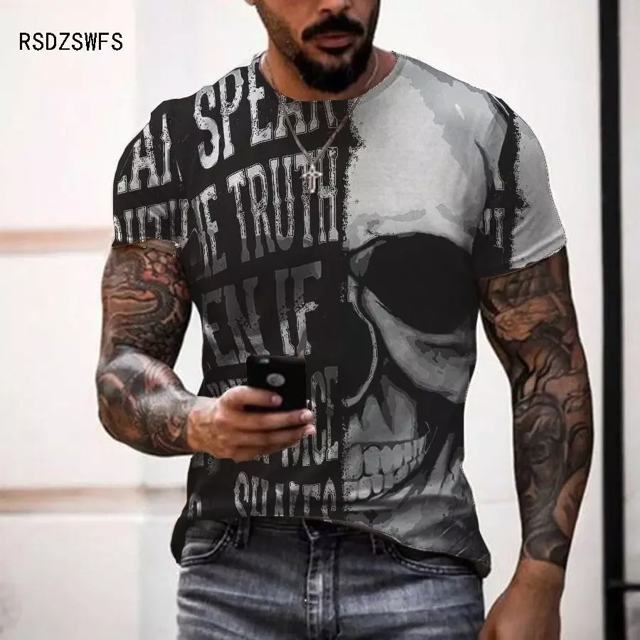 

NEW IN Pattern Men T-Shirt Horror O-Neck T-Shirt Summer Fashion Top Boy Clothing Large Size Streetwear Mens Hip Hop 3D Shirt