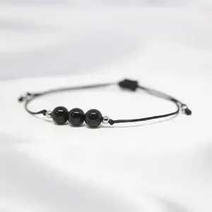 Черный субграфитовый браслет исцеляющий кристалл Защитный Браслет очистка от