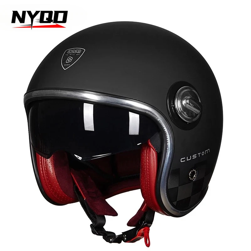 Ретро BEON B108 мотоциклетный шлем из стекловолокна в стиле ретро с открытым лицом и