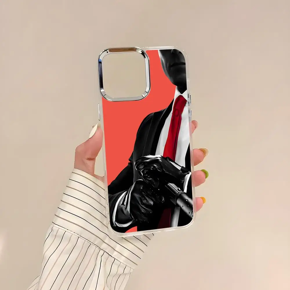 Фото Чехол для телефона Agent 47 Hitman для iPhone 17 Air 16 15 14 13 12 11 Pro Pro Max Plus, прозрачный, мягкий №2