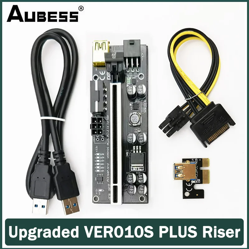 

1-10 шт. Райзер 010s USB 3,0 PCI-E Райзер VER010s Plus Экспресс-кабель Райзер для видеокарты X16 Райзер PCI-E Райзер-карта для майнинга