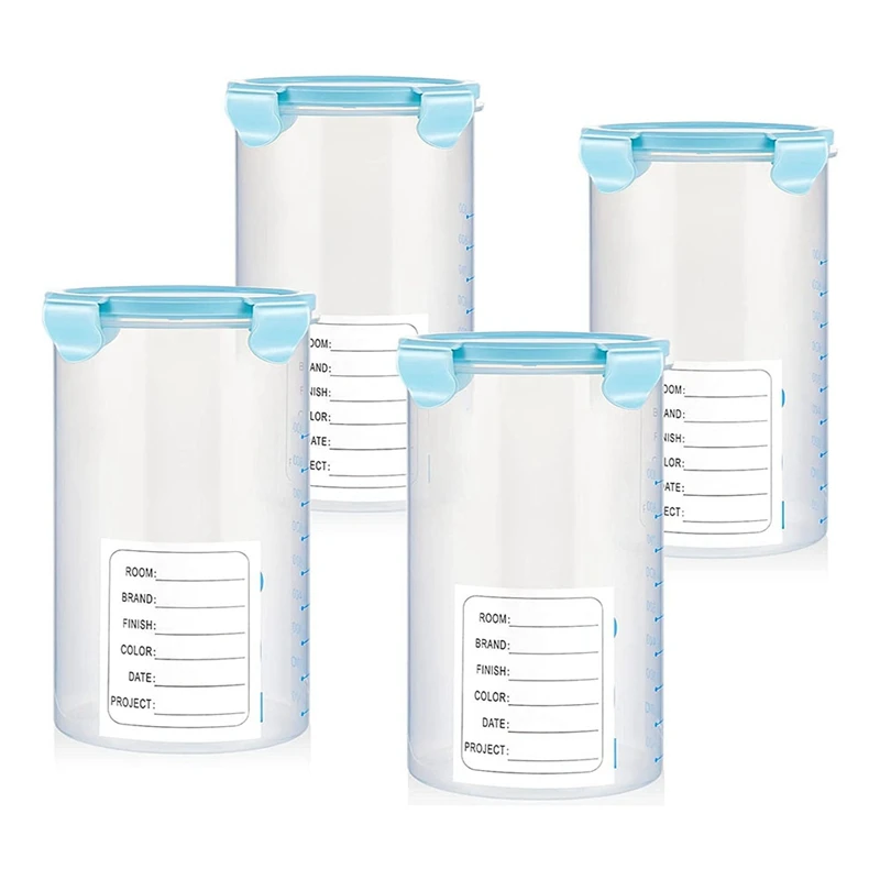 

4 Pcs 50 Oz Paint Storage Containers Empty Paint Can With Lids For Leftover Paint Cups, 1500Ml