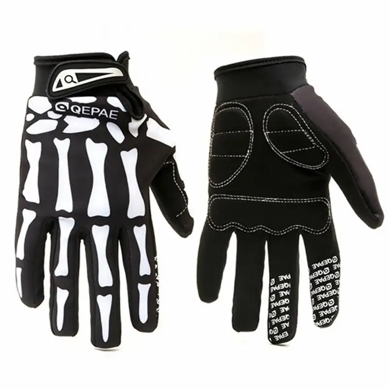 

Skeleton Cycling Gloves Full Finger Non-slip Motorcycle Motorbike Racing Riding Mitten Skull Bicycle Gloves Guantes Ciclismo