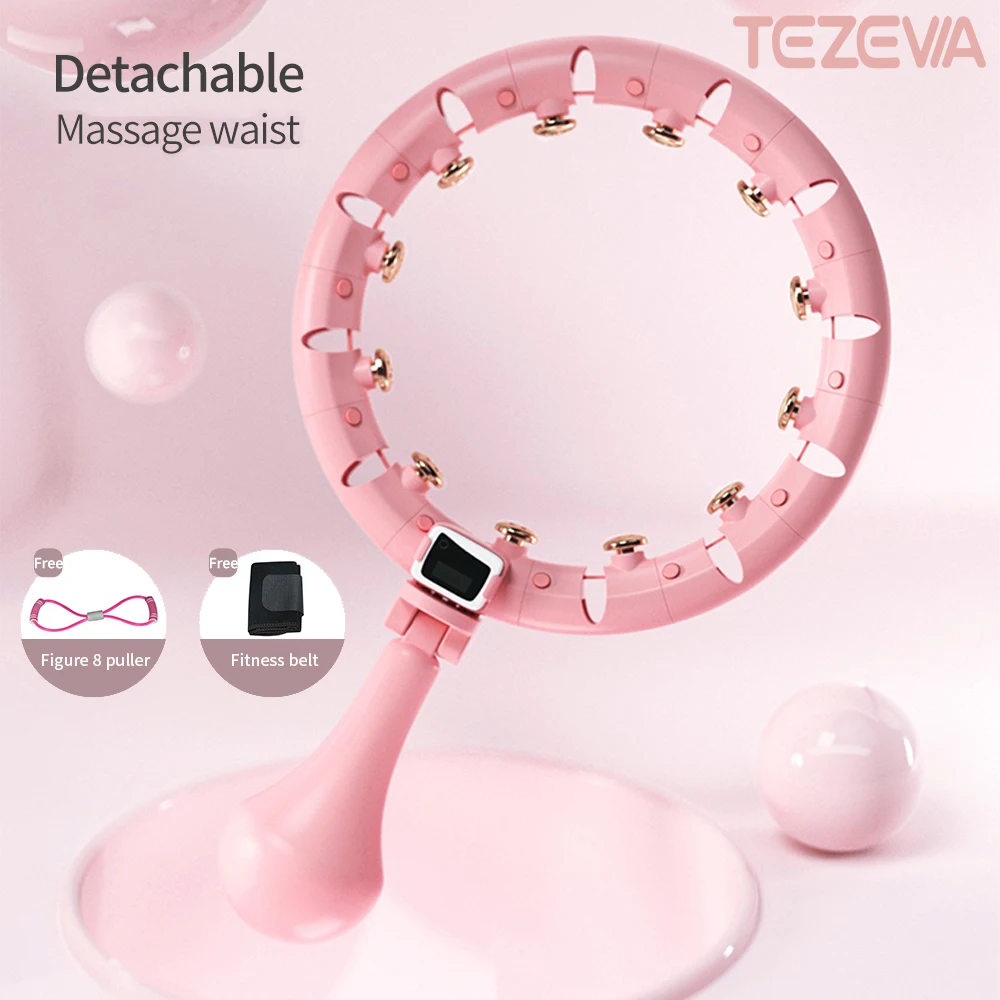 

TEZEWA Detachable Smart Slimming Hoops Fitness Weighted Hoola Hoop Lose Weight Pink Blue Electronic Counting Hoop Fit For Kids