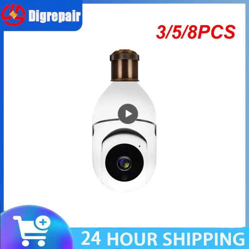 

3/5/8PCS White Bulb Monitoring Camera 1080p 360 Degree Panoramic Lamp Cap Monitoring Bulb Waterproof Single Light Source Ycc365