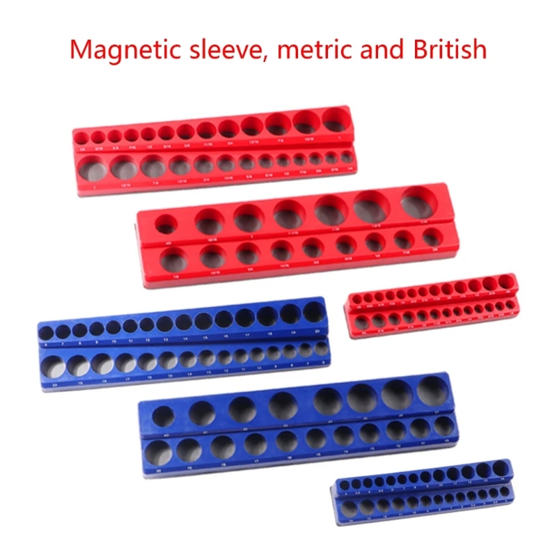 

Magnetic Sockets Storage Rack Magnet Socket Holder Metric And British Tool Placement for 1/8in 3/8in 1/4 etc