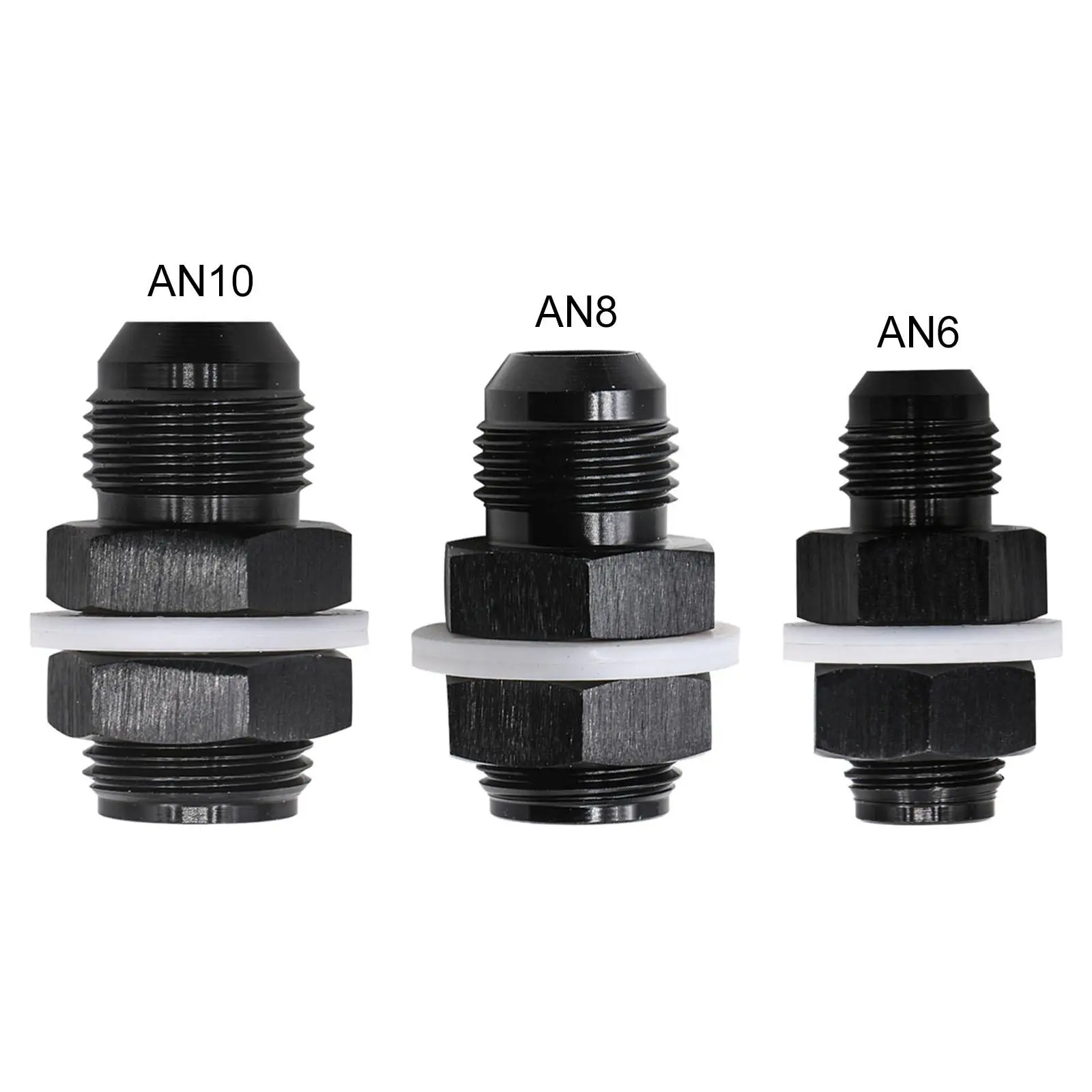 Топливный адаптер с шайбой из ПТФЭ алюминиевый черный универсальный фиксирующей