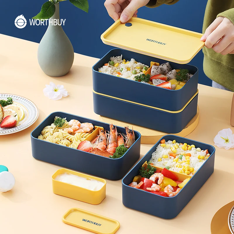 

Portable Lunch Box Microwave Safe Plastic Bento Box with Compartments Sauce Box Salad Fruit Food Container Food Container